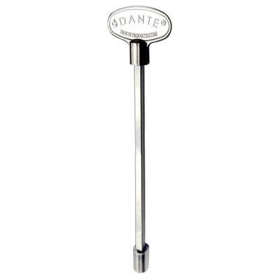 Dante Universal Gas Valve Key in chrome finish fits 1/4 inch and 5/16 inch valve stems