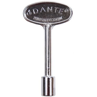 Dante Universal Gas Valve Key in chrome finish fits 1/4 inch and 5/16 inch valve stems