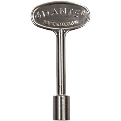 Dante Universal Gas Valve Key in satin nickel finish for 1/4