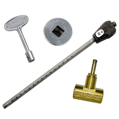 Dante Straight Globe Valve Combo Packs Includes Log Lighter, 1/2″ Straight Globe Valve, 3 ” Key & Floor Plate