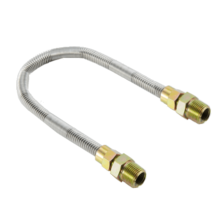 Dante Whistle Free Stainless Steel Gas Flex Line 36″ x 1/2″ – durable corrugated gas connector with male fittings for fireplaces, fire pits, and appliances