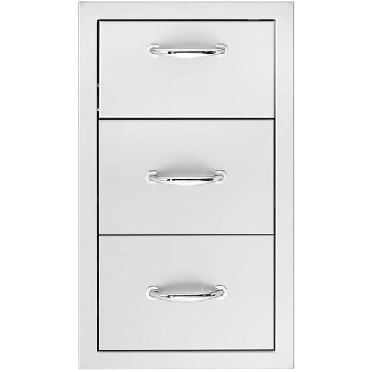 Summerset 15-Inch Stainless Steel Flush Mount Double Access Drawer With Paper Towel Holder - SSTDC-17