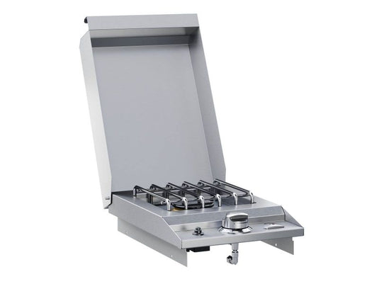 Delta Heat 12-inch drop-in gas single side burner with 16,000 BTU sealed burner and stainless steel cover for outdoor kitchens