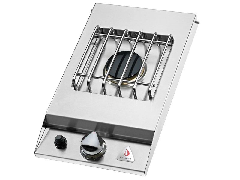 Load image into Gallery viewer, Delta Heat 12-inch drop-in gas single side burner with 16,000 BTU sealed burner and stainless steel cover for outdoor kitchens
