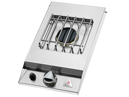 Delta Heat 12-inch drop-in gas single side burner with 16,000 BTU sealed burner and stainless steel cover for outdoor kitchens