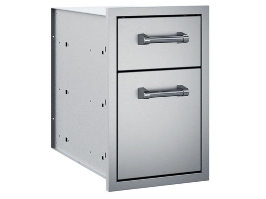 Delta Heat 13-Inch Stainless Steel Double Access Drawer for outdoor kitchen storage