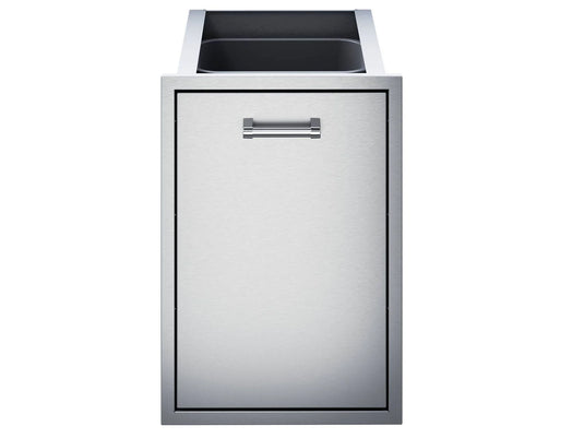 Delta Heat 18-Inch Roll-Out Stainless Steel Double Trash Bin for outdoor kitchen waste storage