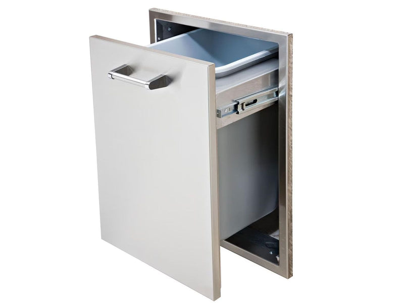 Load image into Gallery viewer, Delta Heat 18-Inch Roll-Out Stainless Steel Trash Bin for outdoor kitchen waste storage
