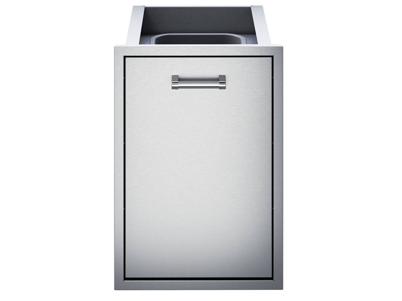 Load image into Gallery viewer, Delta Heat 18-Inch Roll-Out Stainless Steel Trash Bin for outdoor kitchen waste storage
