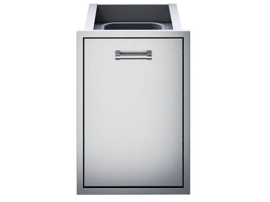 Delta Heat 18-Inch Roll-Out Stainless Steel Trash Bin for outdoor kitchen waste storage