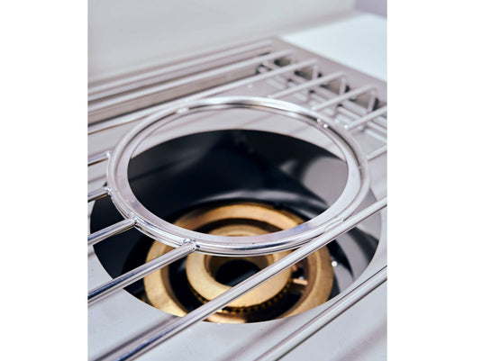 Delta Heat 22-inch built-in power burner with 60,000 BTU dual-ring brass burner and stainless steel wok grate for outdoor kitchens