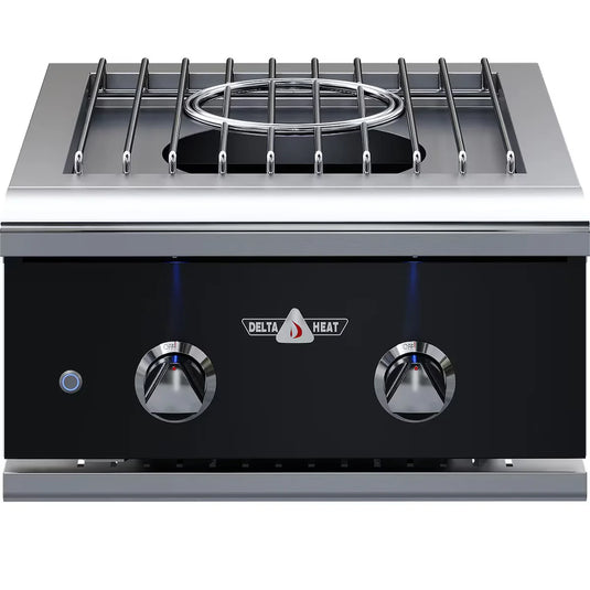 Delta Heat 22-Inch Built-In Power Burner with Black Control Panel for Propane and Natural Gas Outdoor Kitchens