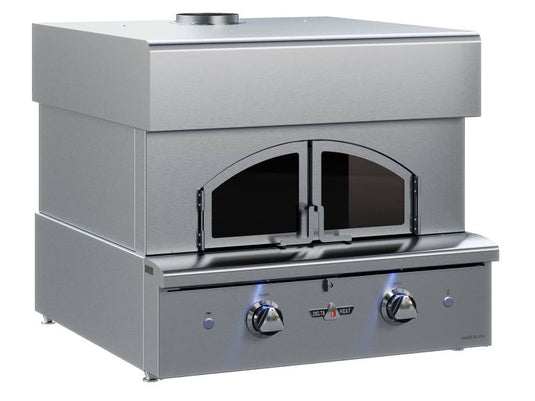Delta Heat 30-Inch Built-In Gas Pizza Oven with stainless steel construction and cordierite hearth and dome tiles for outdoor kitchens