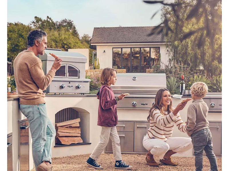 Load image into Gallery viewer, Delta Heat 30-inch freestanding gas pizza oven with stainless steel construction and dual burners for outdoor kitchens

