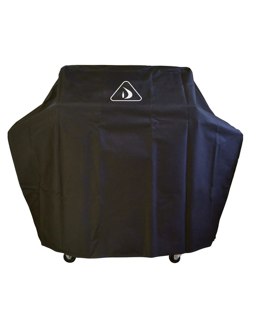 Delta Heat 30-inch freestanding pizza oven vinyl cover protecting stainless steel oven from rain and dust