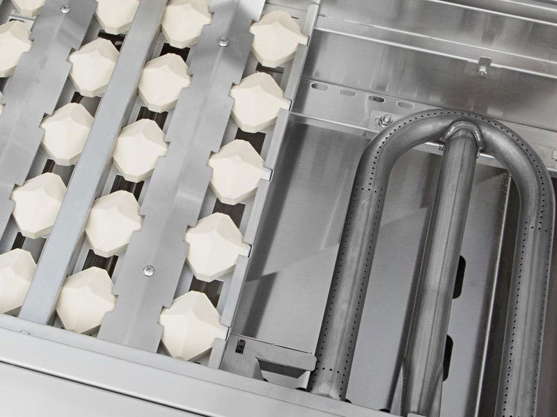 Load image into Gallery viewer, Delta Heat 32-inch built-in 3-burner gas grill with infrared sear zone rotisserie burner and black control panel
