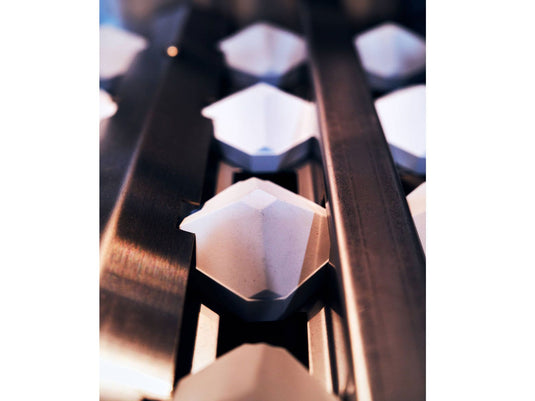 Delta Heat 32-inch built-in 3-burner gas grill with infrared sear zone rotisserie burner and black control panel