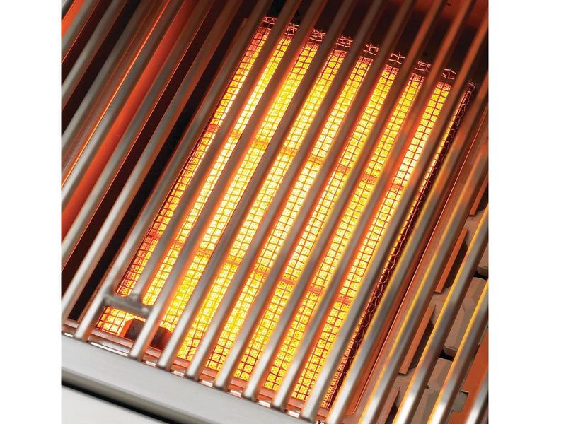 Load image into Gallery viewer, Delta Heat 32-inch built-in 3-burner gas grill with infrared sear zone rotisserie burner and black control panel
