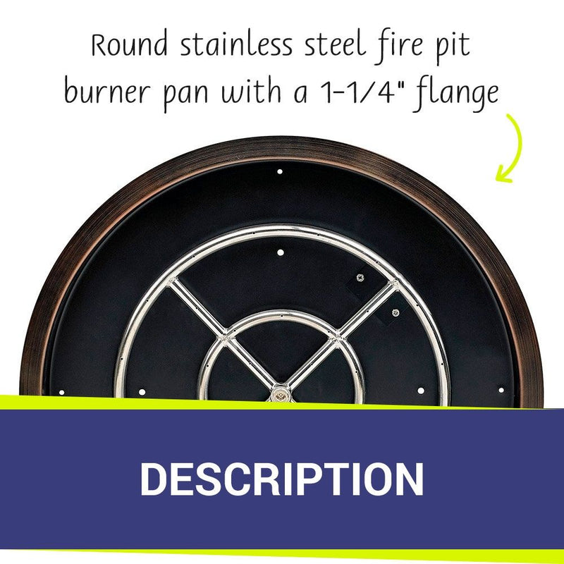 Load image into Gallery viewer, 25” Round Oil Rubbed Bronze Drop-In Pan with 18” Ring Burner
