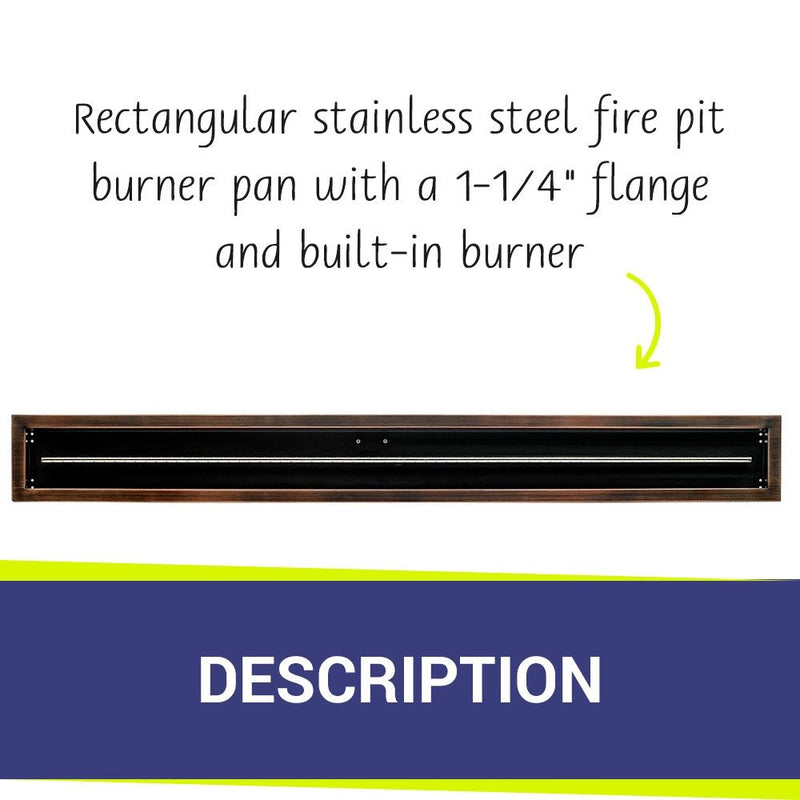 Load image into Gallery viewer, 72&quot; x 6&quot; Oil Rubbed Bronze Linear Drop-In Fire Pit Pan
