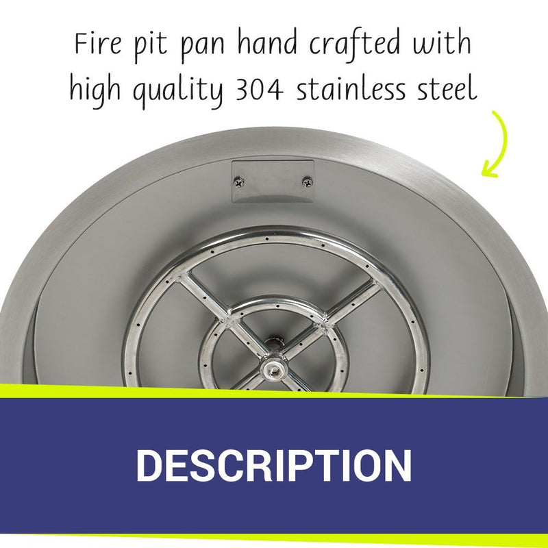 Load image into Gallery viewer, 19&quot; Stainless Steel Round Drop-In Pan With 12&quot; Ring Burner
