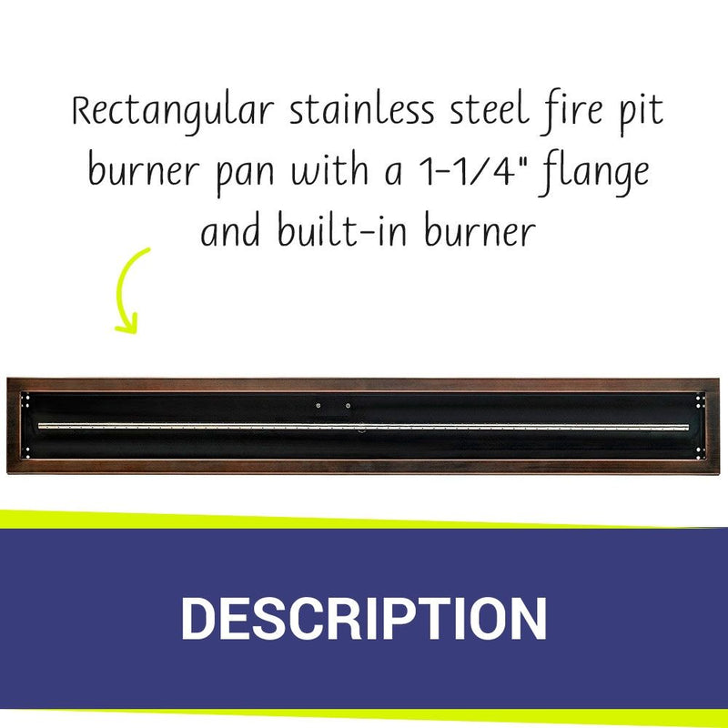 Load image into Gallery viewer, 60&quot; x 6&quot; Oil Rubbed Bronze Linear Drop-In Fire Pit Pan
