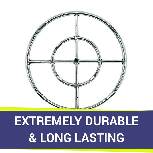 18" Double-Ring Stainless Steel Burner with a 1/2" Inlet