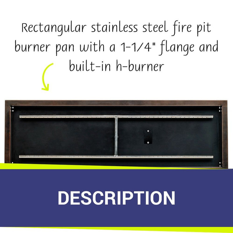 Load image into Gallery viewer, 48&quot; x 14&quot; Oil Rubbed Bronze Rectangular Drop-In Fire Pit Pan
