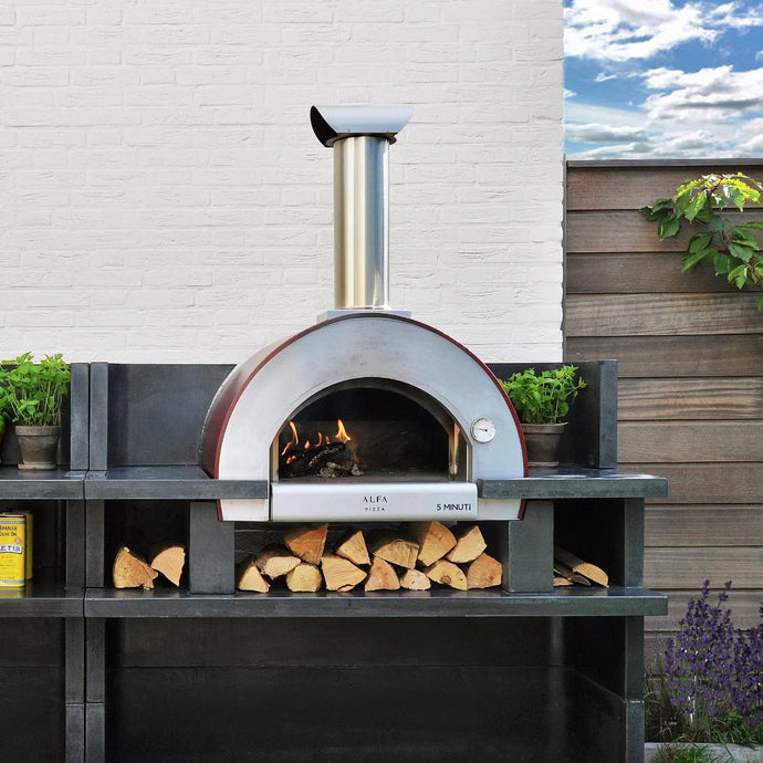 Alfa 5 Minuti 23-Inch Outdoor Countertop Wood-Fired Pizza Oven - Copper