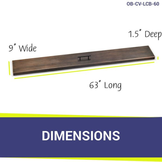 Oil Rubbed Bronze Stainless Steel Cover for Linear Drop-In Fire Pit Pan