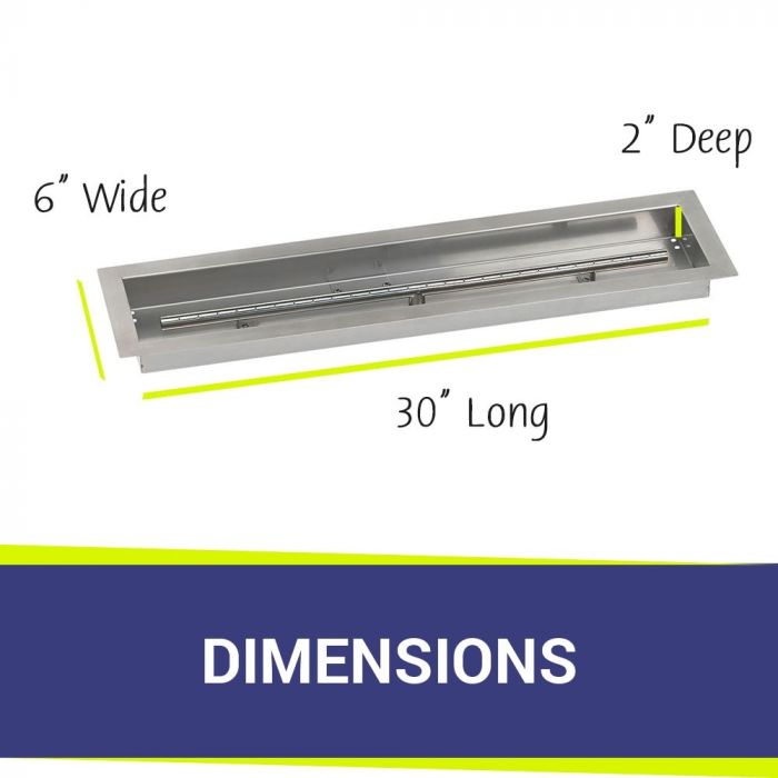 Load image into Gallery viewer, 30&quot; x 6&quot; Linear Channel Drop-In Pan with Spark Ignition Kit - Propane Bundle
