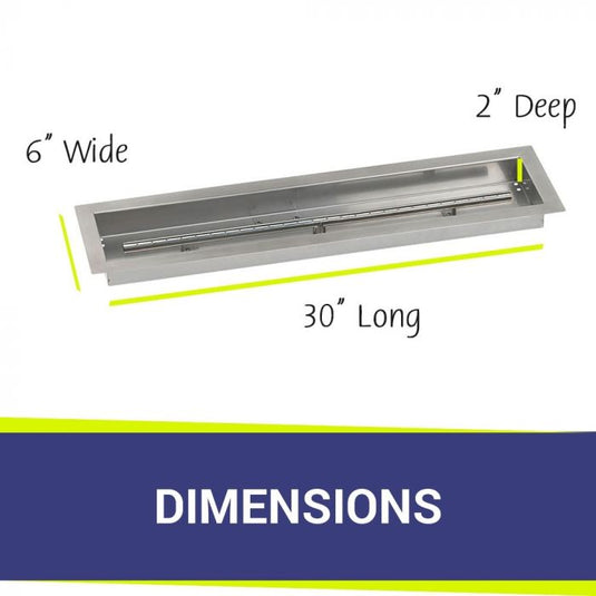 30" x 6" Linear Channel Drop-In Pan with Spark Ignition Kit - Propane Bundle