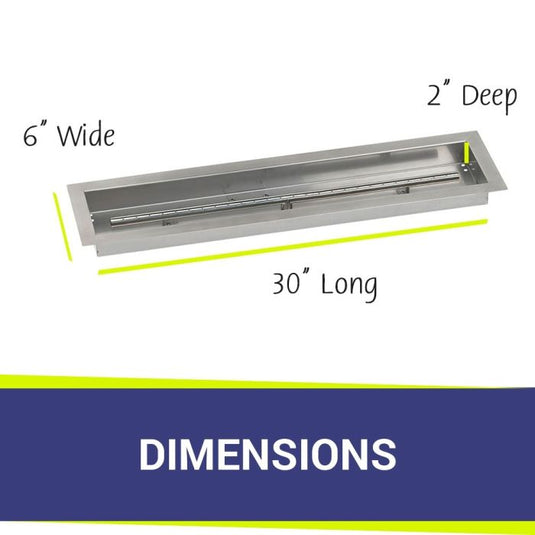 30" x 6" Linear Drop-In Pan with Match Light Kit - Propane Bundle