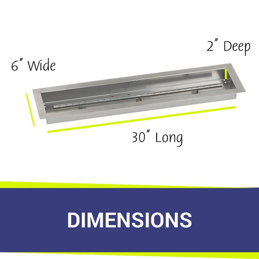 30" x 6" Stainless Steel Linear Drop-In Pan