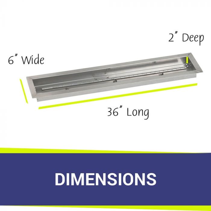 Load image into Gallery viewer, 36&quot; x 6&quot; Linear Channel Drop-In Pan with Spark Ignition Kit - Propane Bundle
