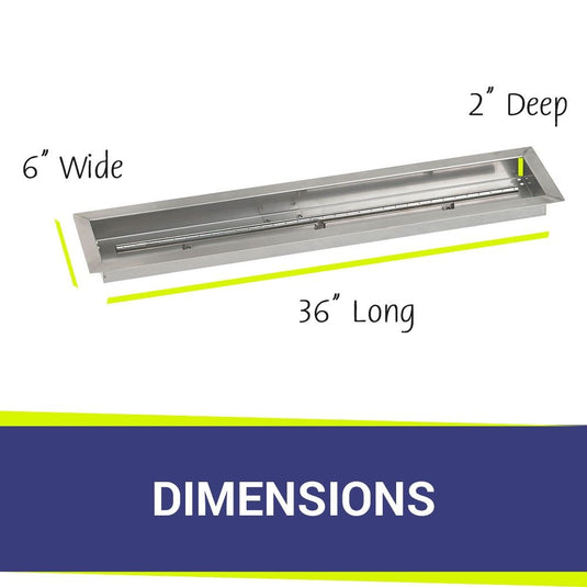 36" x 6" Stainless Steel Linear Drop-In Pan