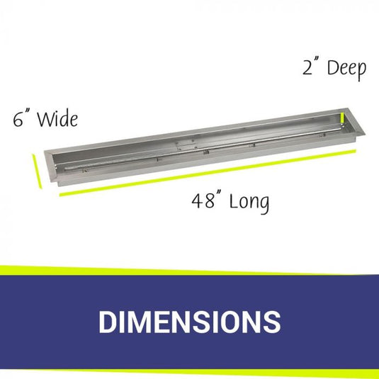 48" x 6" Linear Channel Drop-In Pan with Spark Ignition Kit - Natural Gas Bundle