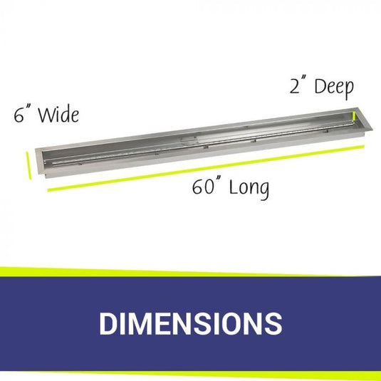 60" x 6" Linear Channel Drop-In Pan with Spark Ignition Kit - Natural Gas Bundle