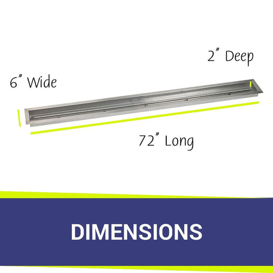 72" x 6" Stainless Steel Linear Drop-In Pan