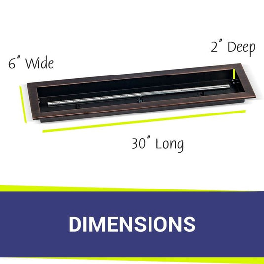 30" x 6" Linear Channel Oil Rubbed Bronze Drop-In Pan with Spark Ignition Kit - Propane Bundle