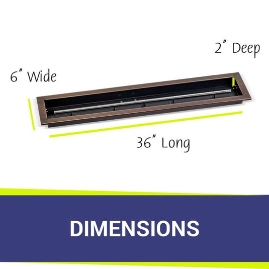 36" x 6" Linear Channel Oil Rubbed Bronze Drop-In Pan with Spark Ignition Kit - Natural Gas Bundle