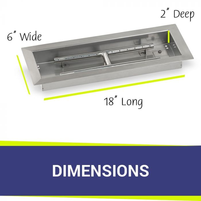 Load image into Gallery viewer, 18&quot; x 6&quot; Rectangular Drop-In Pan with Spark Ignition Kit - Natural Gas Bundle
