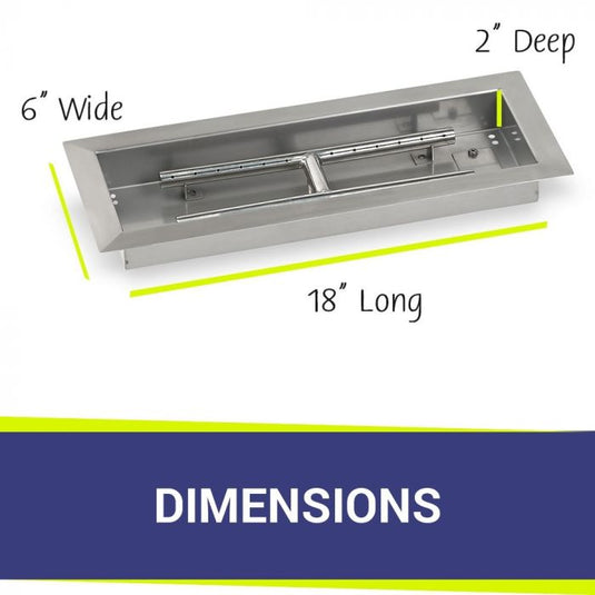 18" x 6" Rectangular Drop-In Pan with Spark Ignition Kit - Natural Gas Bundle