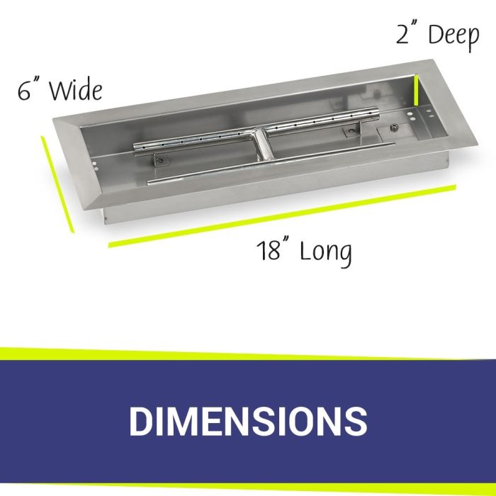 Load image into Gallery viewer, 18&quot; x 6&quot; Rectangular Drop-In Pan with Spark Ignition Kit - Propane Bundle
