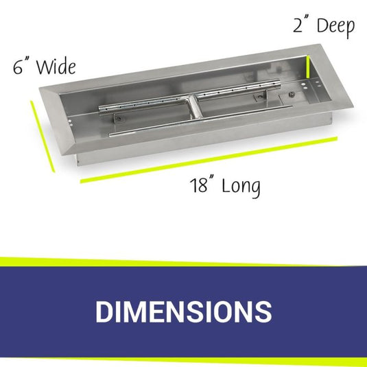 18" x 6" Rectangular Drop-In Pan with Spark Ignition Kit - Propane Bundle