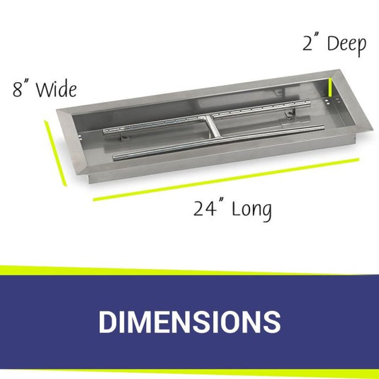 24" x 8" Rectangular Drop-In Pan with Spark Ignition Kit - Natural Gas Bundle