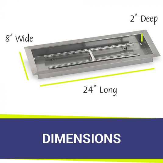 24" x 8" Rectangular Drop-In Pan with Spark Ignition Kit - Propane Bundle