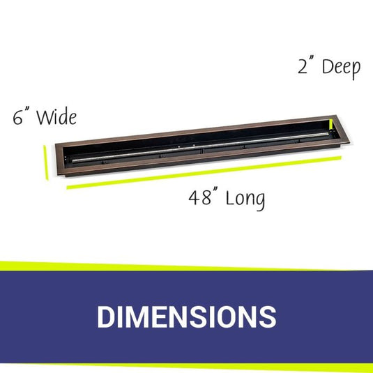 48" x 6" Linear Channel Oil Rubbed Bronze Drop-In Pan with Spark Ignition Kit - Natural Gas Bundle