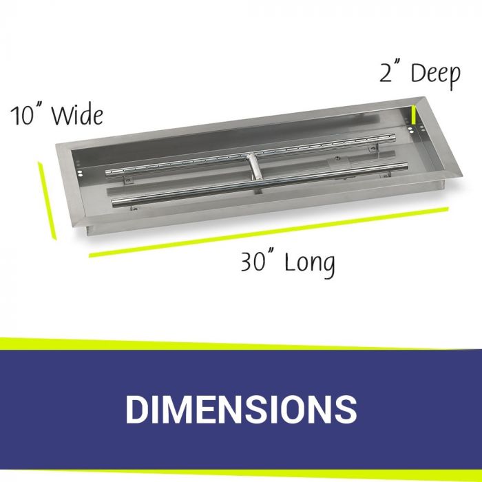 Load image into Gallery viewer, 30&quot; x 10&quot; Rectangular Drop-In Pan with Spark Ignition Kit - Natural Gas Bundle
