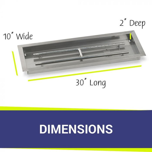 30" x 10" Rectangular Drop-In Pan with Spark Ignition Kit - Natural Gas Bundle